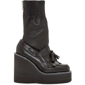 Sacai Zip-Up Sock Wedge Boots